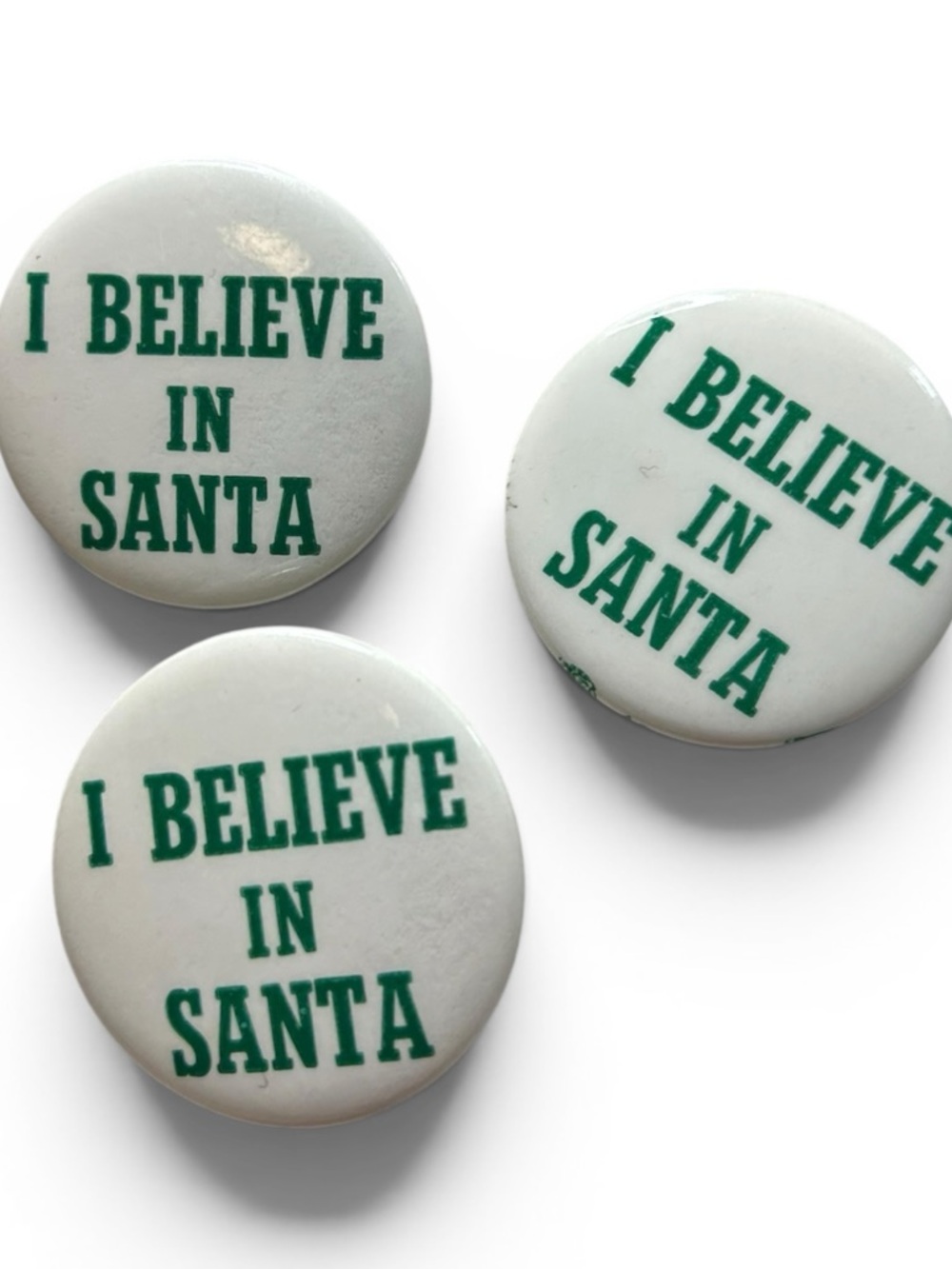 Vintage I Believe In Santa Pin Button Lot 80s‎ 90s Christmas Pins Retro
